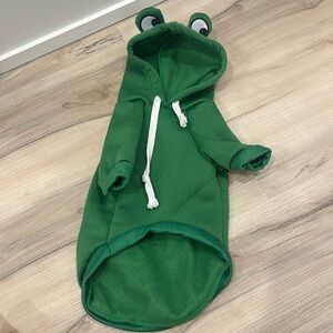 Green Frog Hooded Dog Sweatshirt